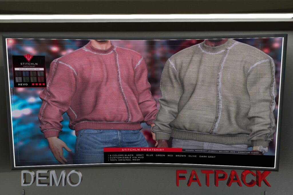 Stitchln Sweatshirt - Gianni/Jake/Legacy, L$249 each/L$549 FP