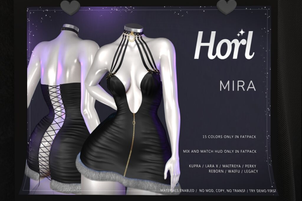 Mira Dress - Inithium/Legacy/Maitreya/Reborn/+mods, L$240 each/L$800 FP