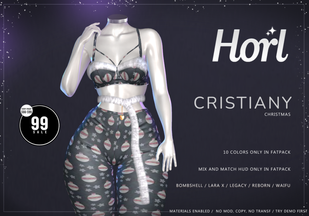 Cristiany Christmas Set - Legacy/MaitreyaX/Reborn/+mods	&lt;a href=&quot;http://maps.secondlife.com/secondlife/Spiced%20Romance/85/147/22&quot; target=&quot;_blank&quot;&gt;Teleport&lt;/a&gt;