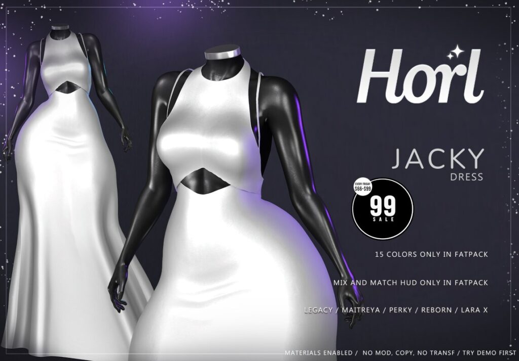Jacky Dress - Legacy/Maitreya/Reborn/+mods	<a href="http://maps.secondlife.com/secondlife/Spiced%20Romance/70/159/3511" target="_blank">Teleport</a>