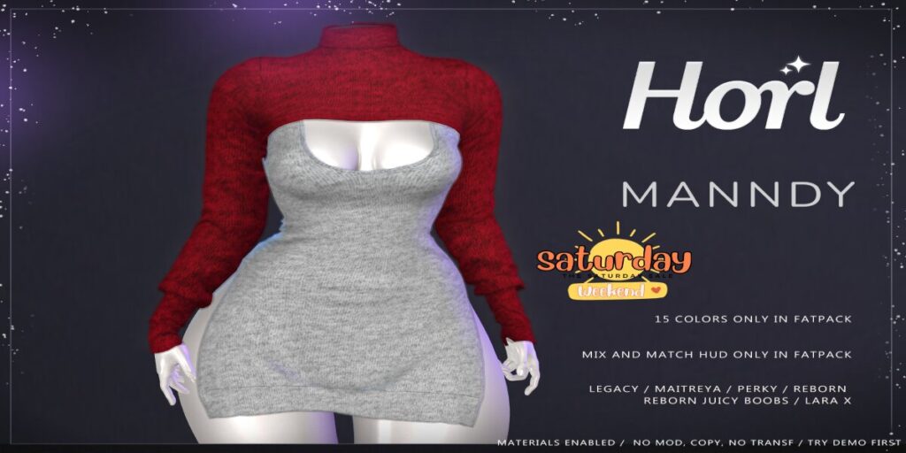 Manndy Dress - Legacy/Maitreya/Reborn/+mods	<a href="http://maps.secondlife.com/secondlife/Spiced%20Romance/70/159/3511" target="_blank">Teleport</a>