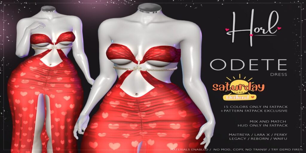 Odete Dress - Legacy/Maitreya/Reborn/+mods	<a href="http://maps.secondlife.com/secondlife/Spiced%20Romance/70/159/3511" target="_blank">Teleport</a>