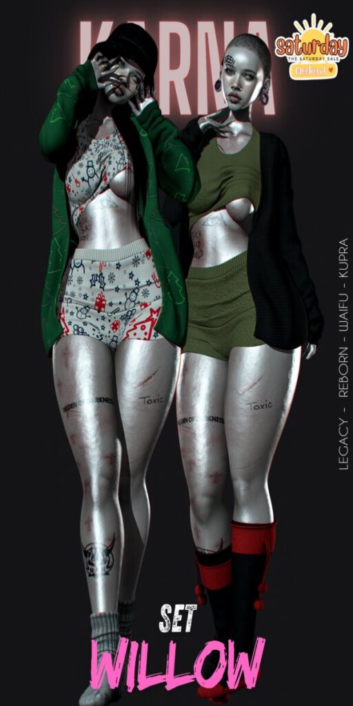 Willow Set - Inithium/Legacy/Reborn/+mods	<a href="http://maps.secondlife.com/secondlife/House%20of%20KARNA/39/96/14" target="_blank">Teleport</a>