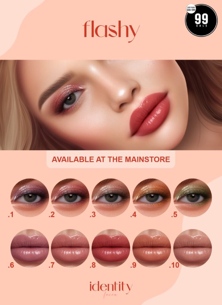 Flashy Eyeshadow &amp; Lipstick - CatwaX/Evo/EvoX/Genus	&lt;a href=&quot;http://maps.secondlife.com/secondlife/Astraluna/163/112/22&quot; target=&quot;_blank&quot;&gt;Teleport&lt;/a&gt;