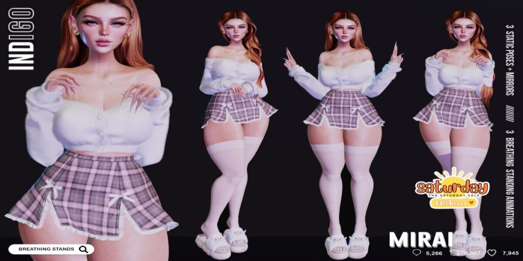 Mirai Poses	&lt;a href=&quot;http://maps.secondlife.com/secondlife/Palmetta/140/32/1698&quot; target=&quot;_blank&quot;&gt;Teleport&lt;/a&gt;