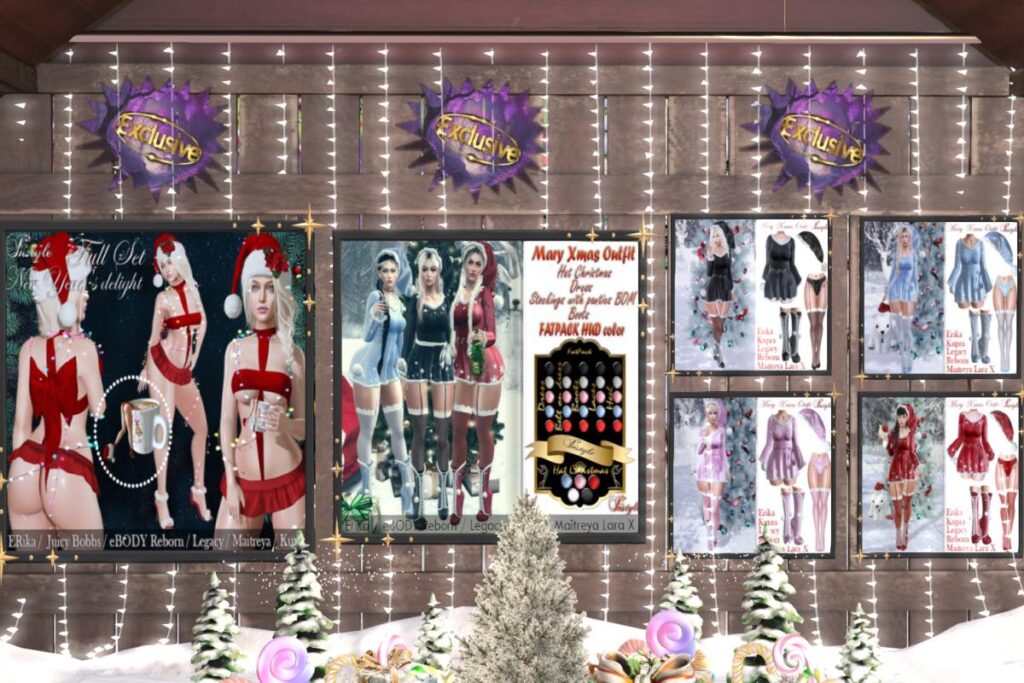 Merry Christmas Full Set - Inthium/Kahlene/Legacy/MaitreyaX/Reborn/+mods,  L$299 |  Mary Xmas Outfit - Inthium/Kahlene/Legacy/MaitreyaX/Reborn/+mods, L$299 each/L$650 FP -