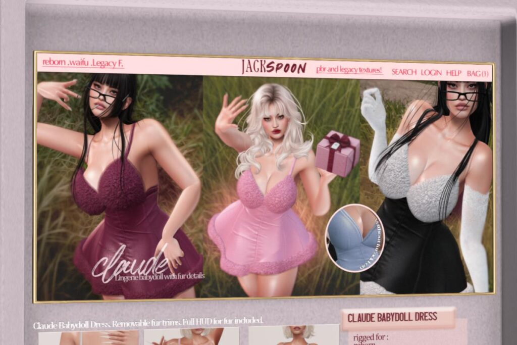 Claude Dress  - Legacy/Reborn/+mods, L$249 each/L$899 FP