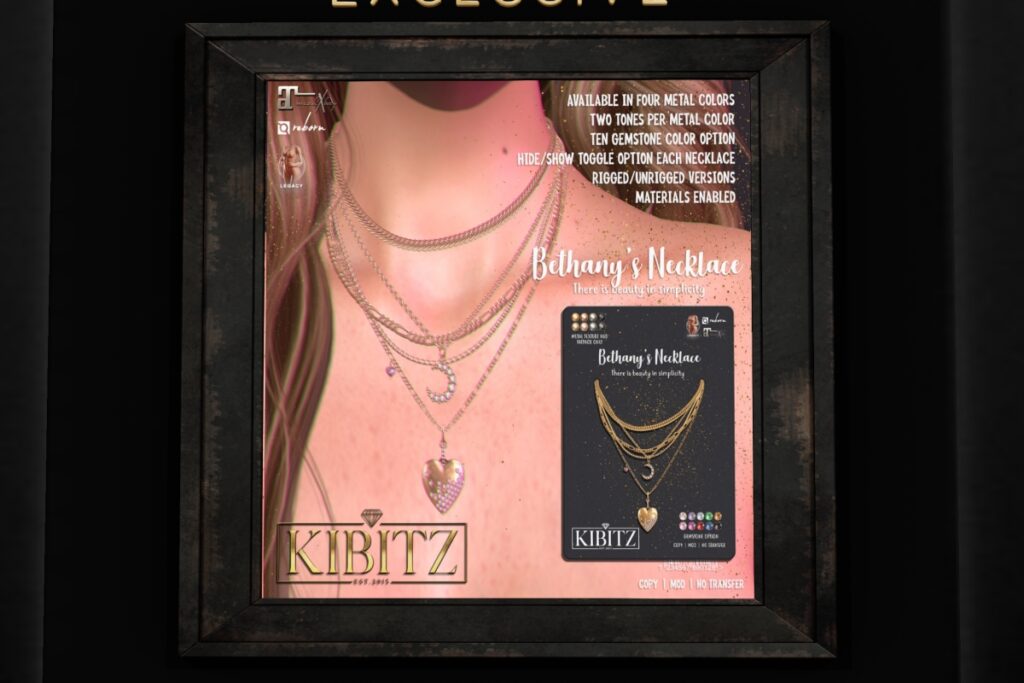 Bethany's Necklace - Legacy/MaitreyaX/Reborn/unrigged, L$289 each/L$867 FP