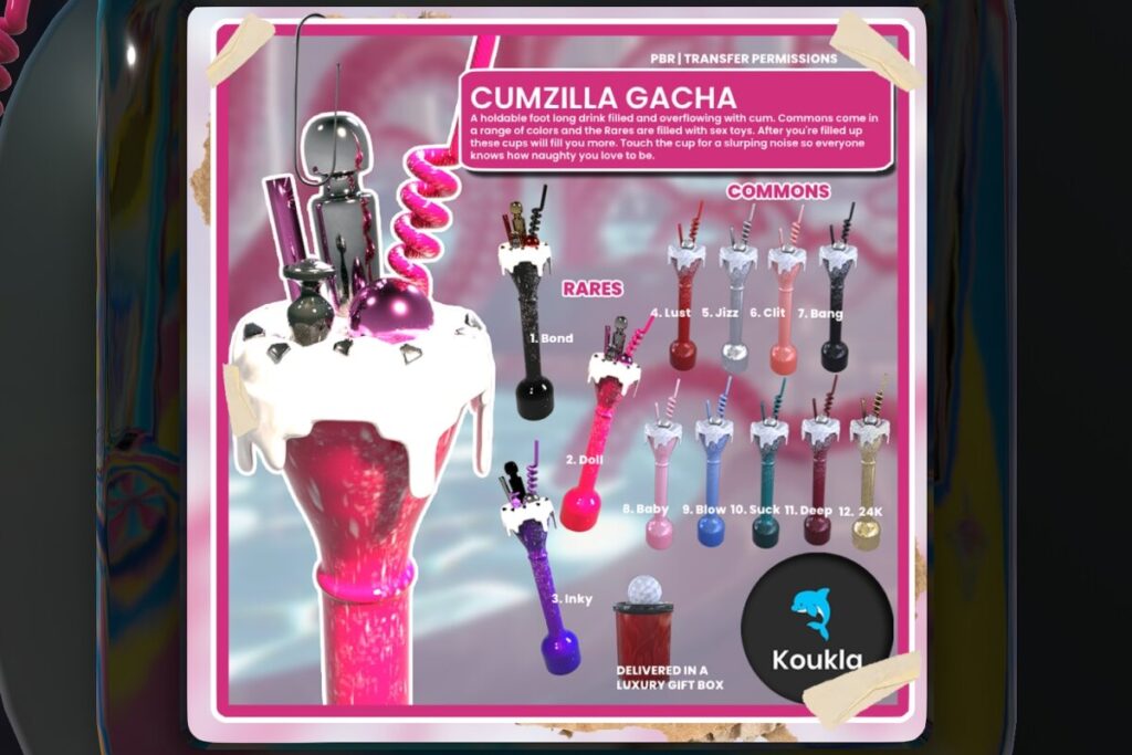 Cumzilla Gacha, L$69 per play