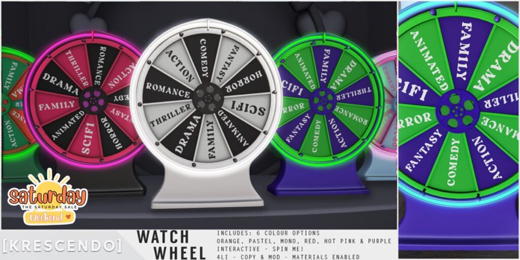 Watch Wheel	<a href="http://maps.secondlife.com/secondlife/SkyBeam%20Hideaway/200/203/4022" target="_blank">Teleport</a>
