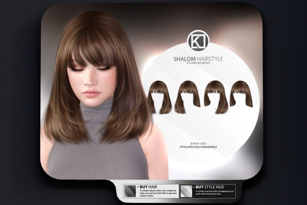 Shalom Hairstyle, L$299 FP/L$149 Style HUD