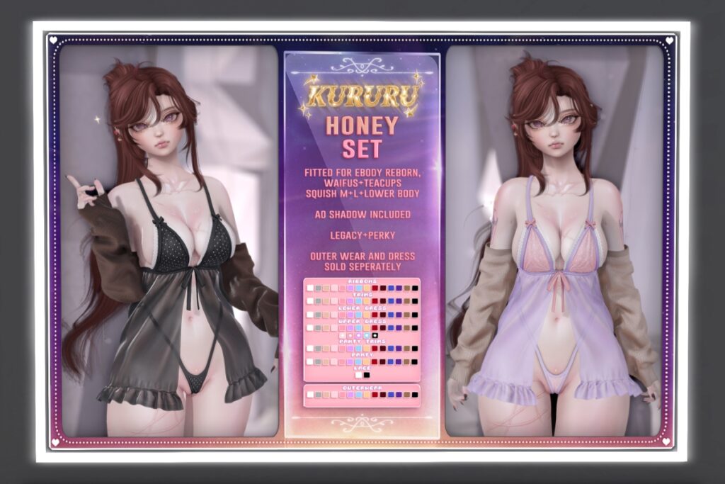 Honey Set - Legacy/Reborn/+mods, L$590 each Body Pack/L$1999 MP