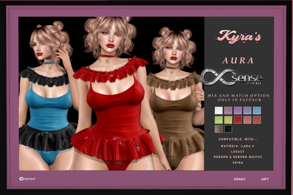 Aura Outfit - Erika/Legacy/Maitreya/Reborn/+mods, L$150 each/L$350 FP