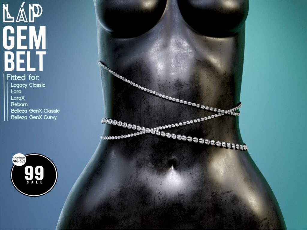 Gem Belt White - GenX/Legacy/Maitreya/Reborn/+mods	<a href="http://maps.secondlife.com/secondlife/Triple%20Trouble/59/208/22" target="_blank">Teleport</a>