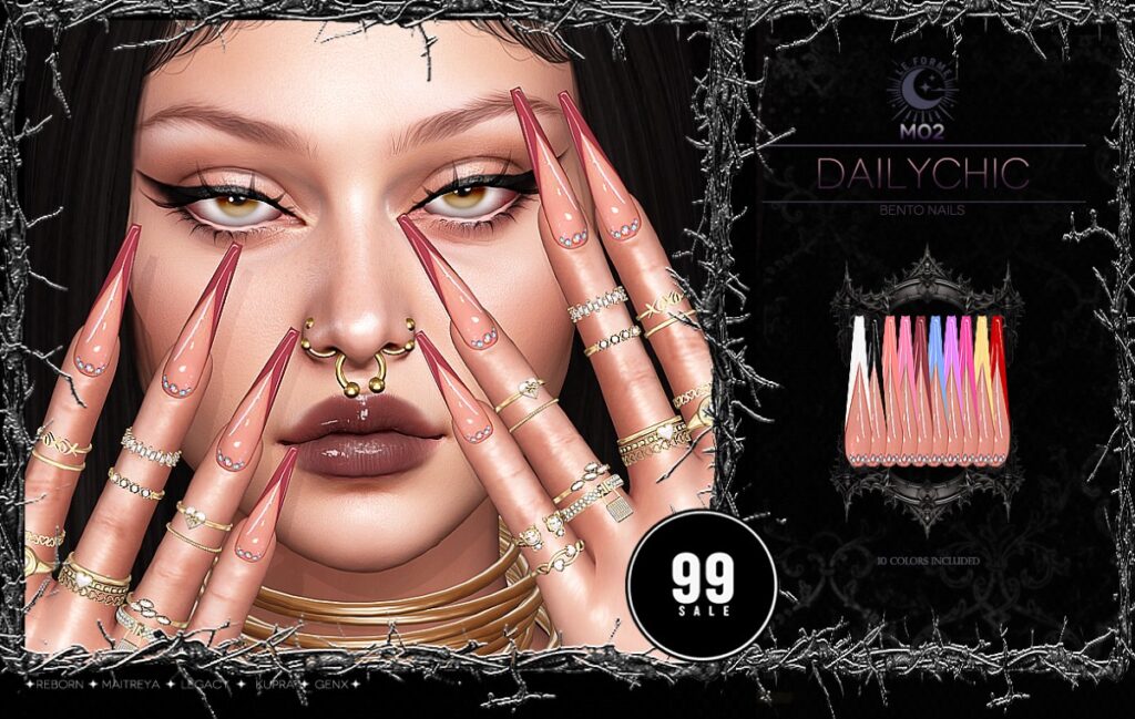 M02 Dailychic Nails - GenX/Inithiuim/Legacy/Maitreya/Reborn	&lt;a href=&quot;http://maps.secondlife.com/secondlife/Flamingo%20District/208/76/2203&quot; target=&quot;_blank&quot;&gt;Teleport&lt;/a&gt;