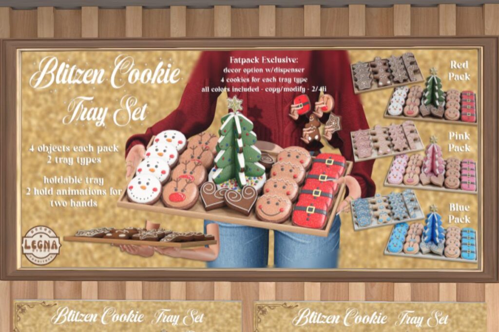 Blitzen Cookie Trays, L$349 each/L$999 FP