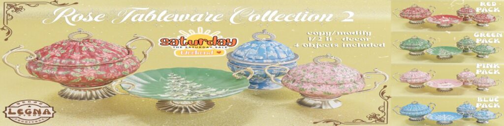 Rose Tableware Collection 2 Decor	<a href="http://maps.secondlife.com/secondlife/Dark%20Desires/239/197/25" target="_blank">Teleport</a>