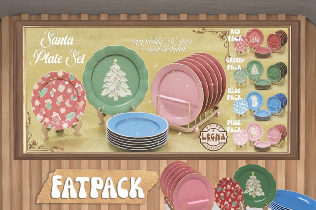 Santa Plate Set, L$249 each/L$950 FP