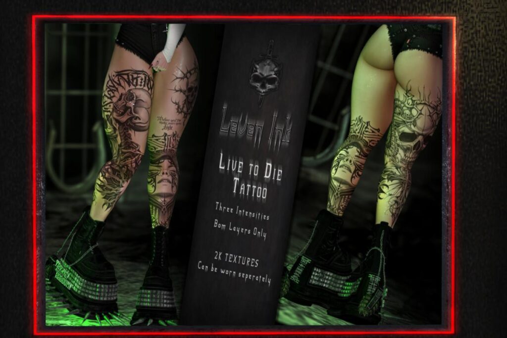 Live To Die Tattoo - BOM, L$399