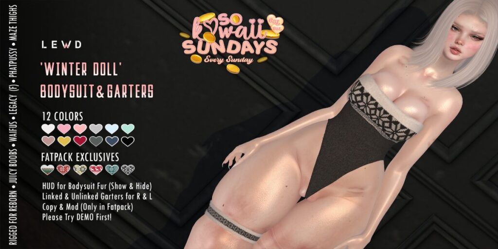 Winter Doll Bodysuit &amp; Garters - Legacy/Reborn/+mods	&lt;a href=&quot;http://maps.secondlife.com/secondlife/Kawaii/126/214/1900&quot; target=&quot;_blank&quot;&gt;Teleport&lt;/a&gt;