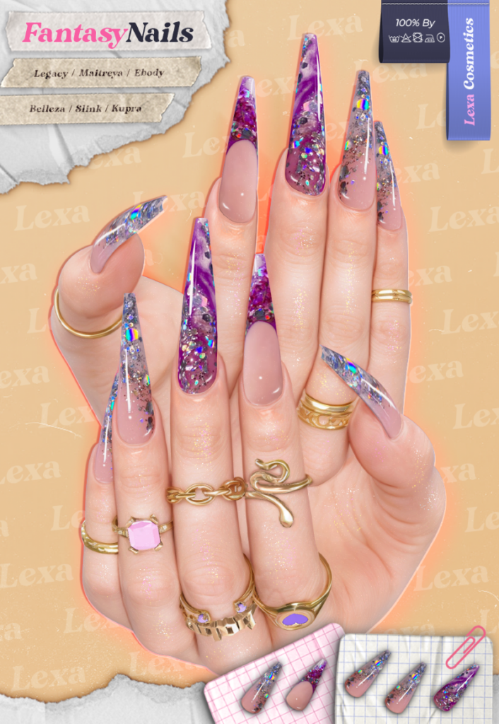 Fantasy Nails - Belleza/Inithium/Legacy/Maitreya/Reborn/Slink	&lt;a href=&quot;http://maps.secondlife.com/secondlife/Lino/231/25/2835&quot; target=&quot;_blank&quot;&gt;Teleport&lt;/a&gt;