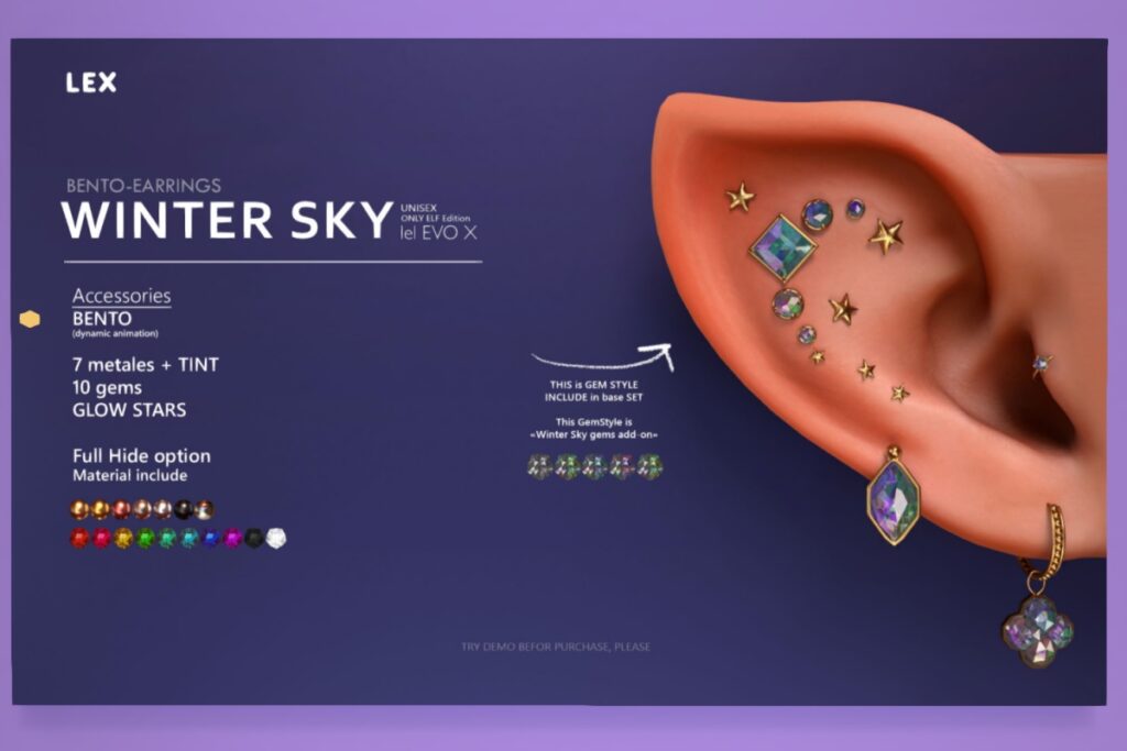 Winter Sky - EvoX	<a href="http://maps.secondlife.com/secondlife/Clair%20Obscur/132/47/23" target="_blank">Teleport</a>