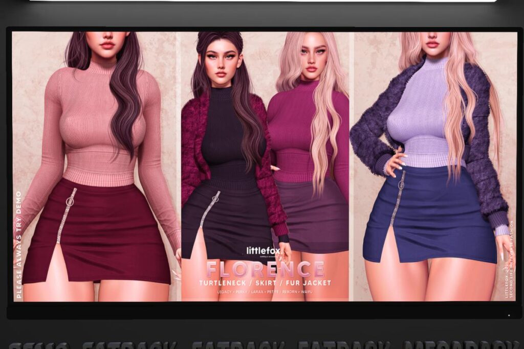 Florence Outfit - Legacy/MaitreyaX/Reborn/+mods, L$279 each/L$1499 each FP/L$2699 MP