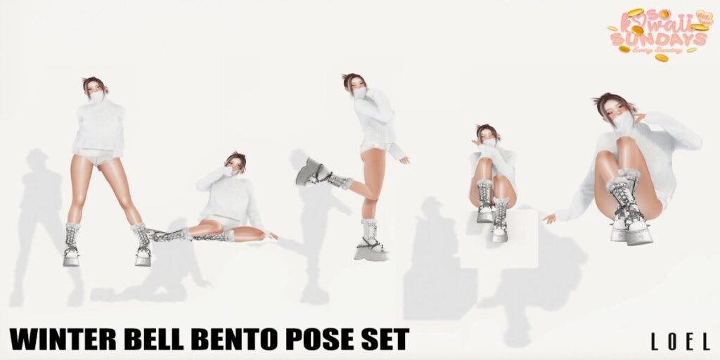 Winter Bell Poses	&lt;a href=&quot;http://maps.secondlife.com/secondlife/Stargazer%20Galaxy/101/47/3118&quot; target=&quot;_blank&quot;&gt;Teleport&lt;/a&gt;