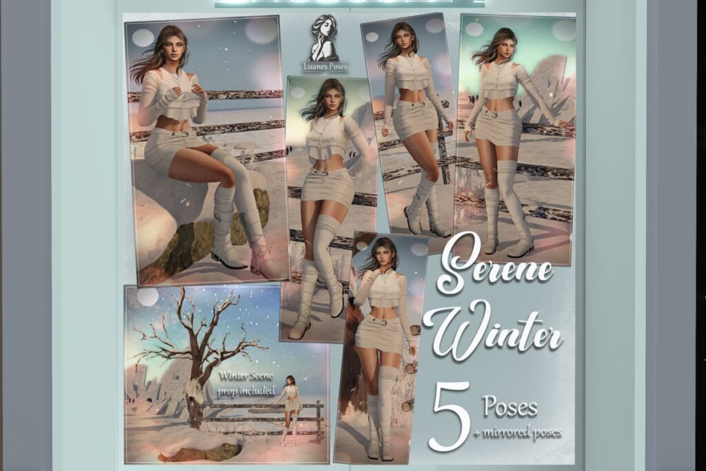 Serene Winter Poses &amp; Backdrop, L$299 FP