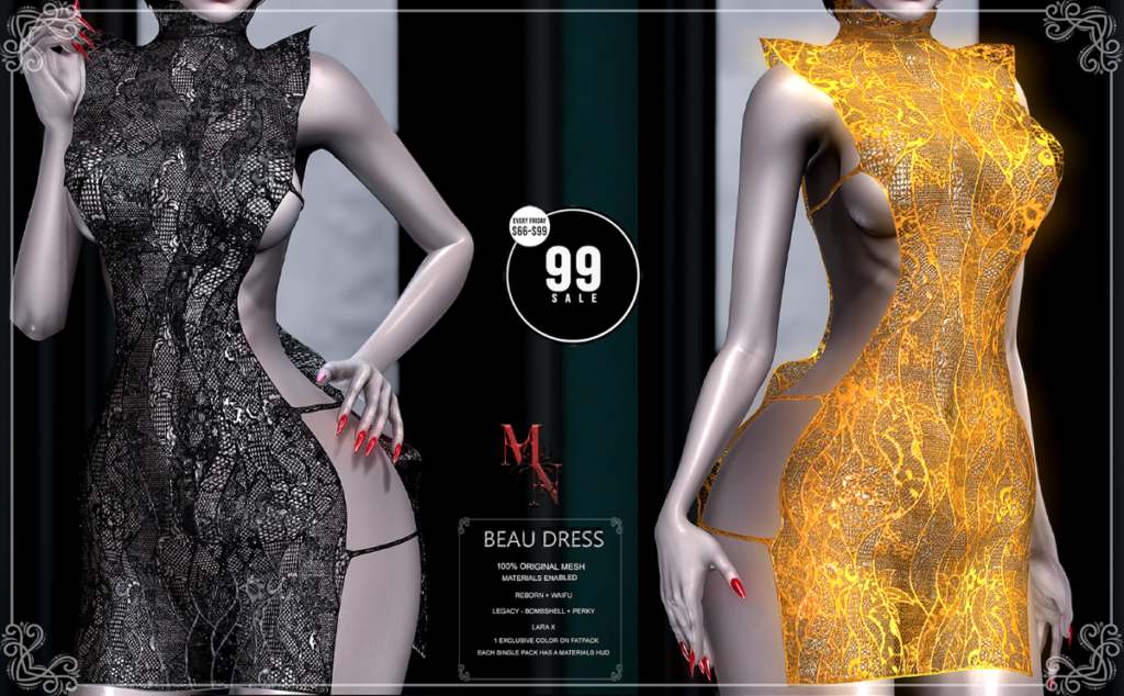 Beau Dress - Legacy/MaitreyaX/Reborn/+mods	&lt;a href=&quot;http://maps.secondlife.com/secondlife/Madame%20Noir/69/142/31&quot; target=&quot;_blank&quot;&gt;Teleport&lt;/a&gt;