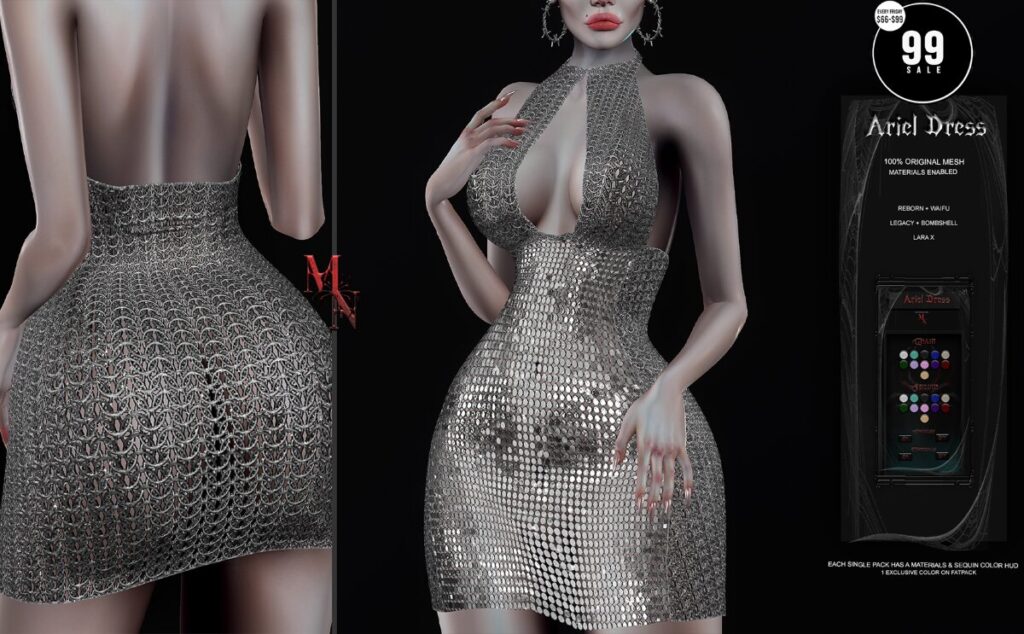 Ariel Dress - Legacy/MaitreyaX/Reborn/+mods	<a href="http://maps.secondlife.com/secondlife/Madame%20Noir/69/142/31" target="_blank">Teleport</a>