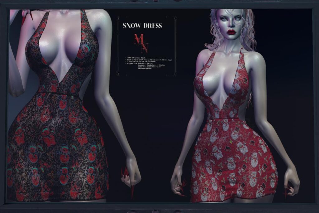 Snow Dress - Legacy/Maitreya/Nhumana/Reborn/+mods, L$90 each/L$750 FP