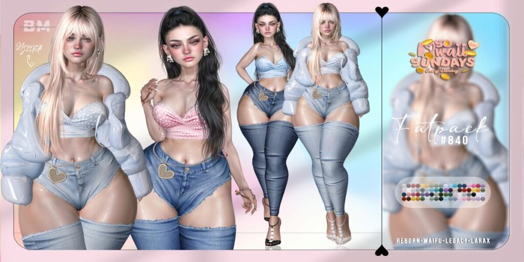 840 Outfit - Legacy/MaitreyaX/Reborn/+mods	<a href="https://maps.secondlife.com/secondlife/Woodland%20Realm/219/96/23" target="_blank">Teleport</a>