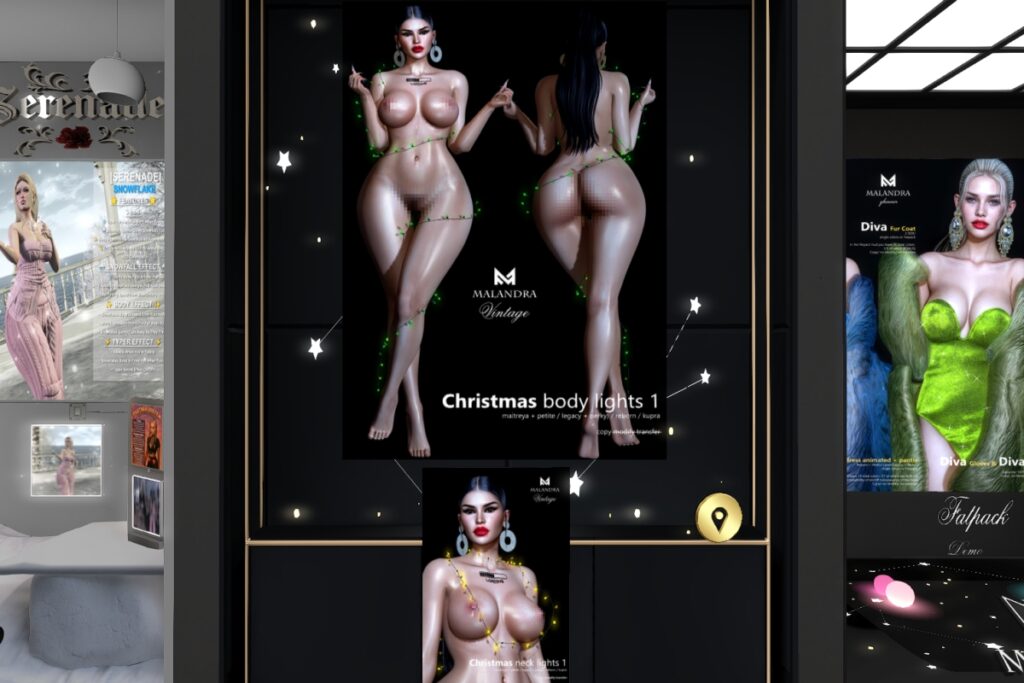 Christmas Body Lights - Inithium/Legacy/Maitreya/Reborn/+mods, L$250 | Christmas Neck Lights - Inithium/Legacy/Maitreya/Reborn/+mods, L$190