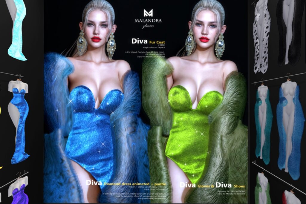Diva Set - Legacy/MaitreyaX/Reborn/+mods, L$249-L$350 each/L$1450-L$2650 each FP