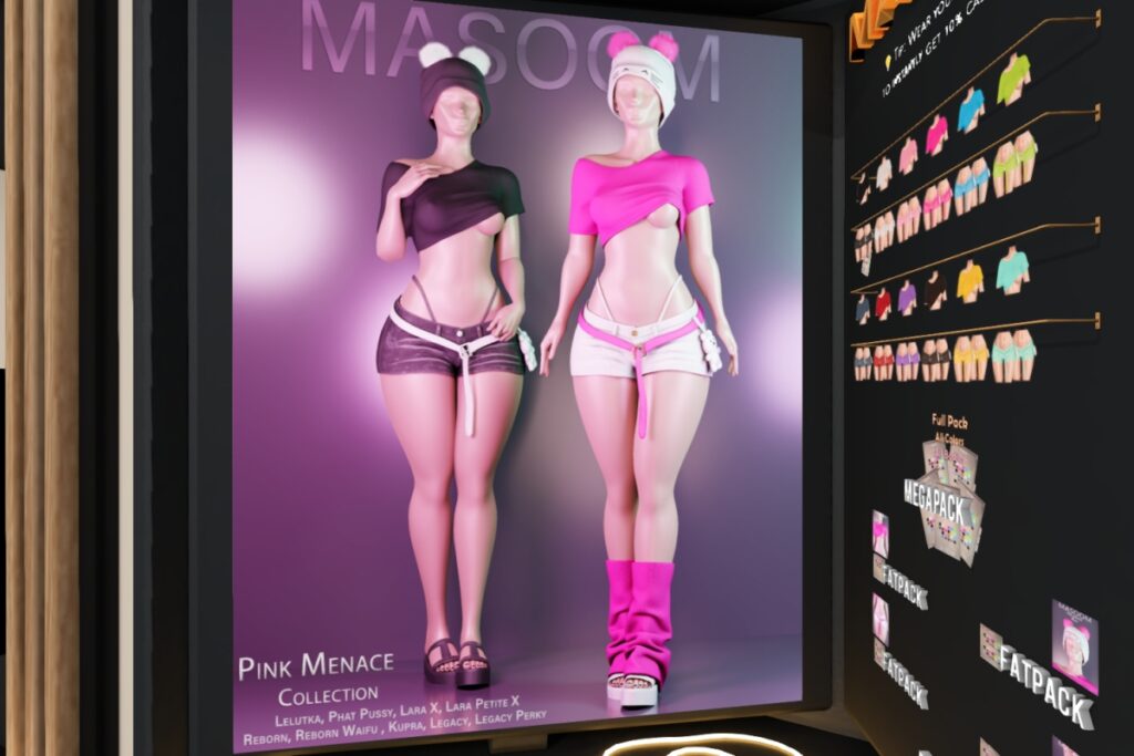 Pink Menace Set - Inithium/Legacy/MaitreyaX/Reborn/+mods, L$195-L$255 each/L$555-L$1555 each FP/L$2955 MP