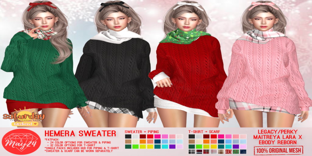 Hemera Sweater - Legacy/MaitreyaX/Reborn/+mods	&lt;a href=&quot;http://maps.secondlife.com/secondlife/Highway%20Star/144/134/23&quot; target=&quot;_blank&quot;&gt;Teleport&lt;/a&gt;