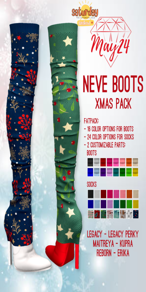 Neve Boots - Erika/Inithium/Legacy/Maitreya/Reborn/+mods	&lt;a href=&quot;http://maps.secondlife.com/secondlife/Highway%20Star/144/134/23&quot; target=&quot;_blank&quot;&gt;Teleport&lt;/a&gt;