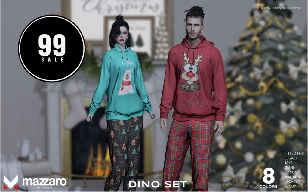 Dino Set - CZ Slim/Gianni/Jake/Legacy F+M/Maitreya/Reborn	<a href="http://maps.secondlife.com/secondlife/Heartbreak/131/129/166" target="_blank">Teleport</a>