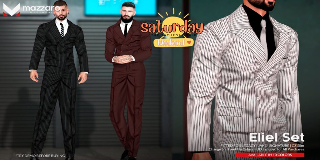 Eliel Set - CZ Slim/Gianni/Jake/Legacy	<a href="http://maps.secondlife.com/secondlife/Heartbreak/131/129/166" target="_blank">Teleport</a>