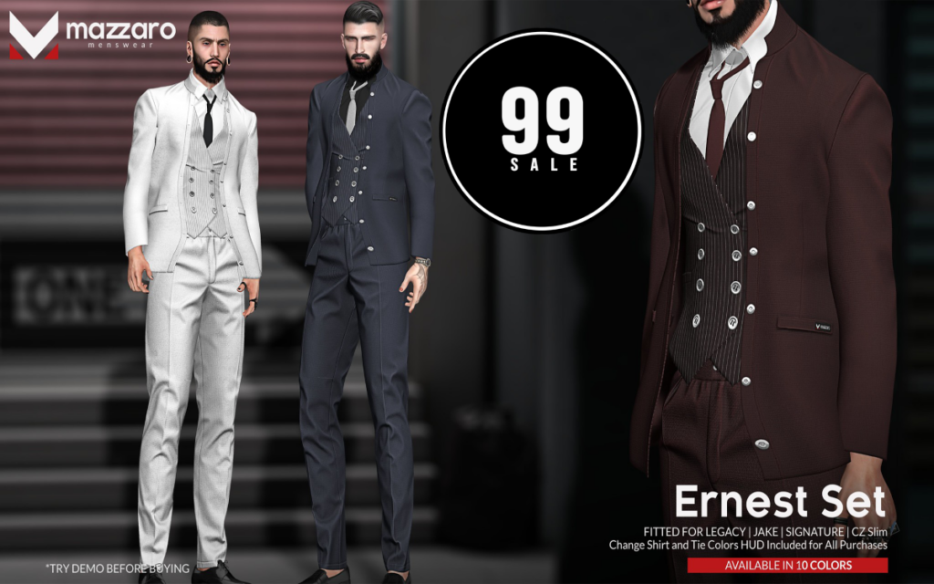 Ernest Set - CZ Slim/Jake/Legacy/Signature	<a href="http://maps.secondlife.com/secondlife/Heartbreak/131/129/166" target="_blank">Teleport</a>