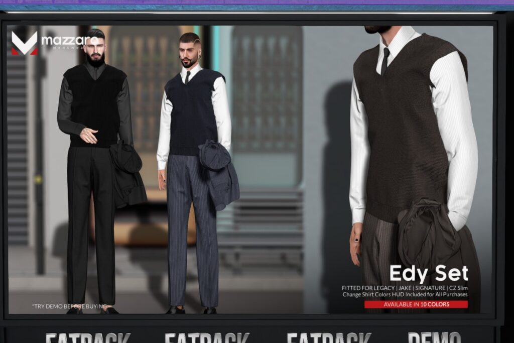 Edy Pullover, Pants, Suit - Jake/Legacy/Signature/+mods, L$199 - L$230 each/L$750 - L$930 each FP