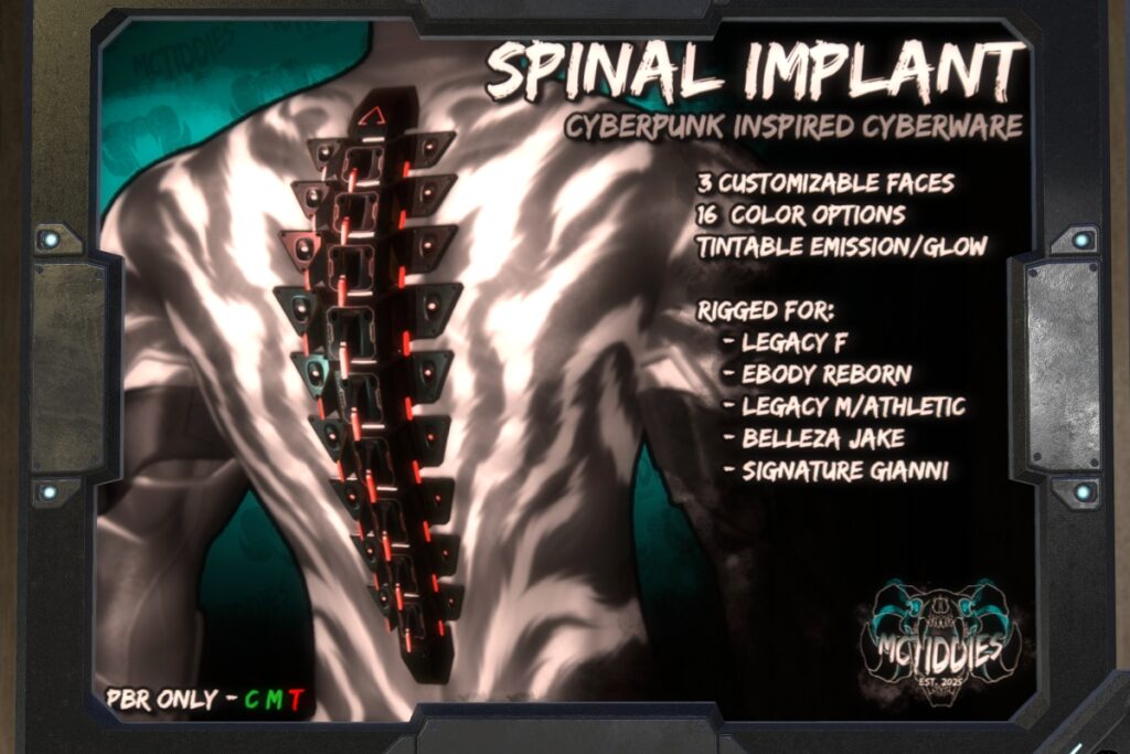 Spinal Implant Accessory - Gianni/Jake/Legacy M+F/Reborn/+mods, L$360
