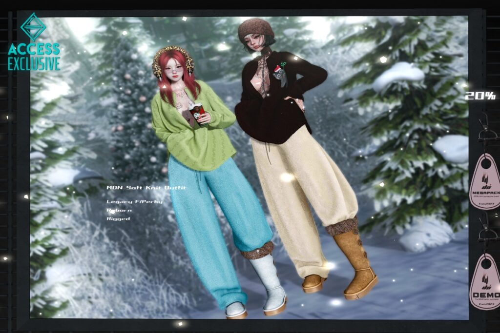 Soft Knit Outfit - Legacy/Reborn/+mods, L$268-L$298 each/L$1288-L$1488 each FP