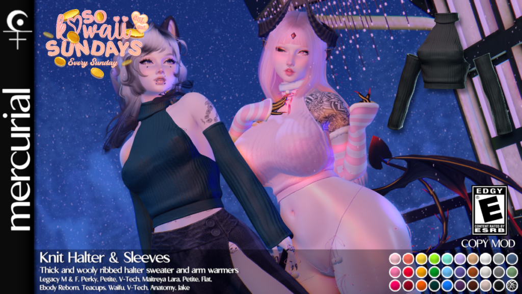 Knit Halter &amp; Sleeves - Anatomy/Jake/Legacy F+M/Maitreya/Reborn/+mods	&lt;a href=&quot;http://maps.secondlife.com/secondlife/Embrace%20the%20Ocean/111/171/1096&quot; target=&quot;_blank&quot;&gt;Teleport&lt;/a&gt;