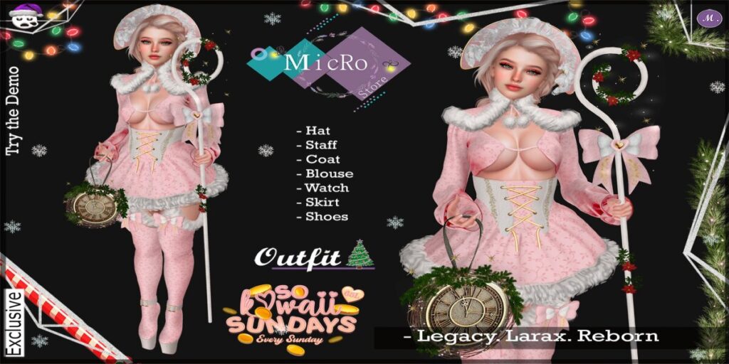 Winter Sleep Outfit - Legacy/MaitreyaX/Reborn	<a href="http://maps.secondlife.com/secondlife/Misty%20Grove/148/201/3701" target="_blank">Teleport</a>