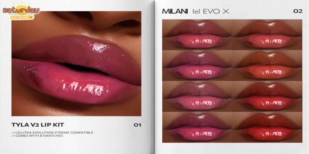 Tyla V2 Lip Kit - EvoX	<a href="https://maps.secondlife.com/secondlife/VELOUR/215/117/1503" target="_blank">Teleport</a>