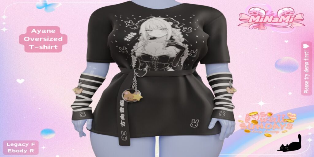 Ayane Oversized T-Shirt - Legacy/Rebody	&lt;a href=&quot;http://maps.secondlife.com/secondlife/Notteterna/160/78/1121&quot; target=&quot;_blank&quot;&gt;Teleport&lt;/a&gt;