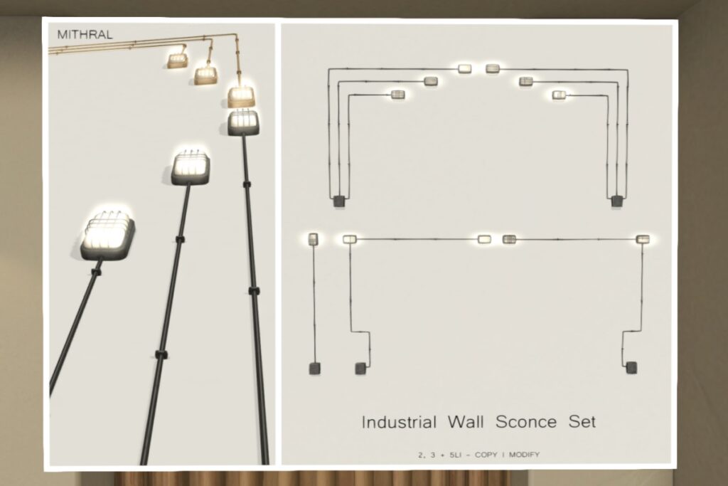 Industrial Wall Sconce Set, L$99 each