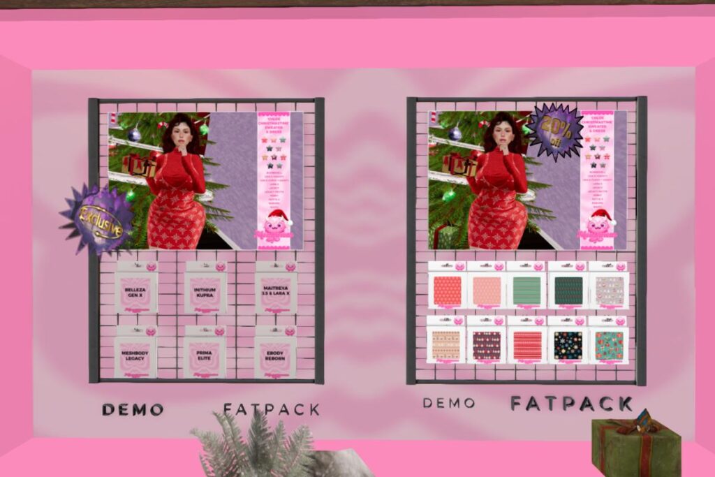 Chloe Christmastime Sweater and Dress - Belleza/Inithium/Legacy/MaitreyaX/Prima/Reborn/+mods, L$133 each/L$532